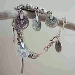 Hanging coin bracelet