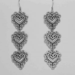 Triple heart wholesale earrings