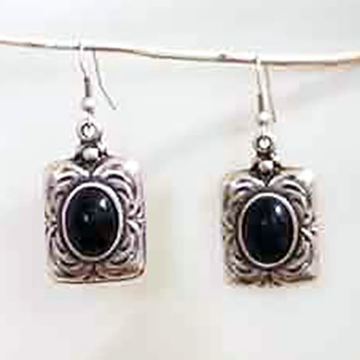 Small black stone earrings