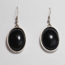 big Black stone earrings