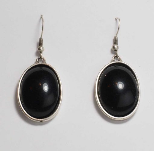 big Black stone earrings