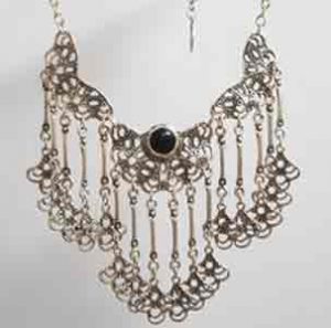 Ethnic silver necklace.