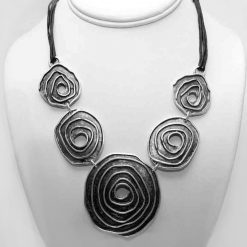 Spiral black necklace