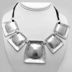 Silver square necklace