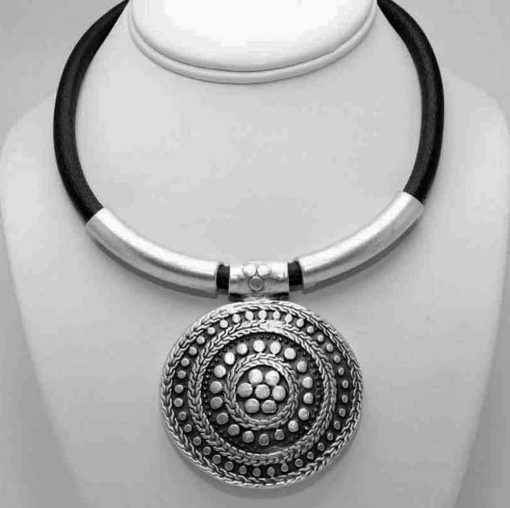 Black banded symbol necklace