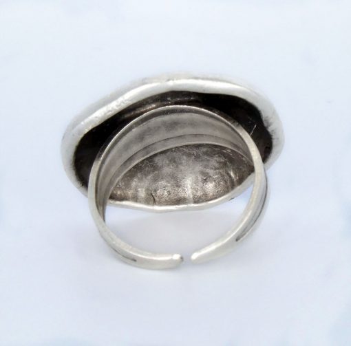 smal silver dome ring back view
