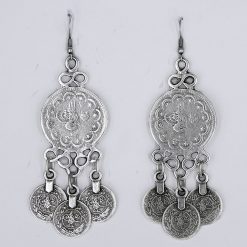 Silver Turkish coin earrings