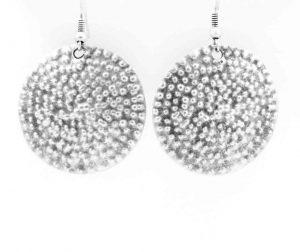 Silver disc earrings