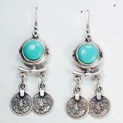 Turquoise coin earrings