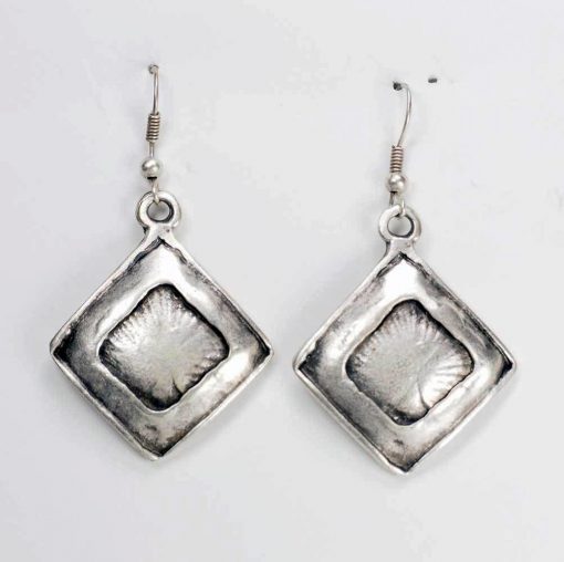 Small shiny square earrings