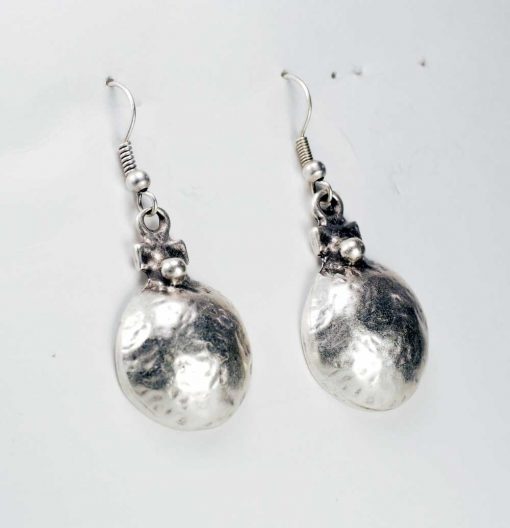 Silver cup earrings