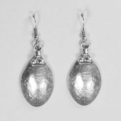silver dome earrings