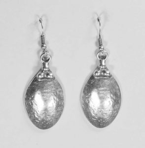 silver dome earrings