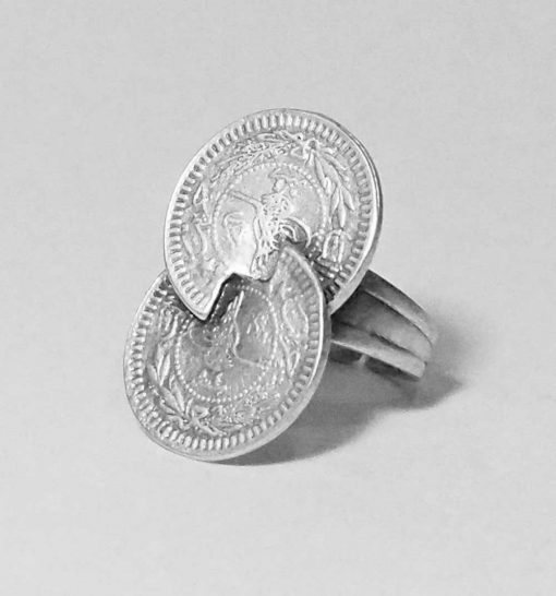 Twisted coin ring