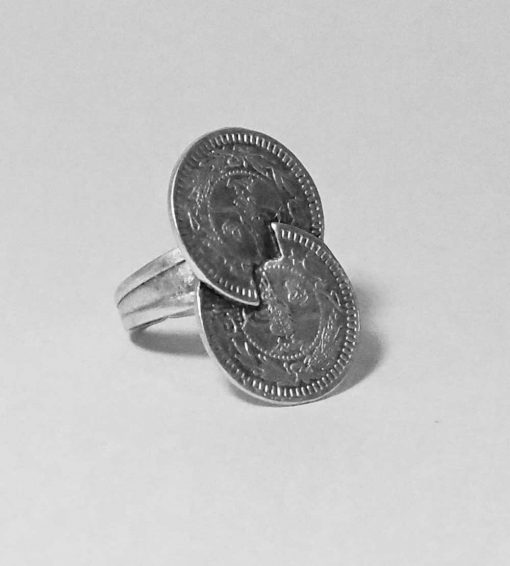 Twisted coin ring