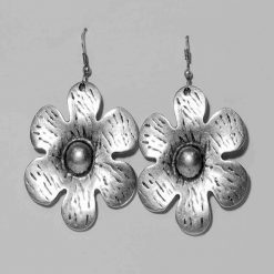 Silver flower earrings