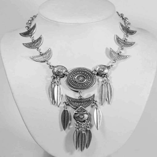 Silver tribal necklace