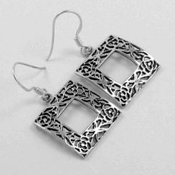Square 925 silver earrings