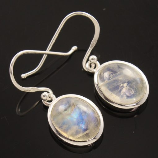 925 silver rainbow moonstone earrings.