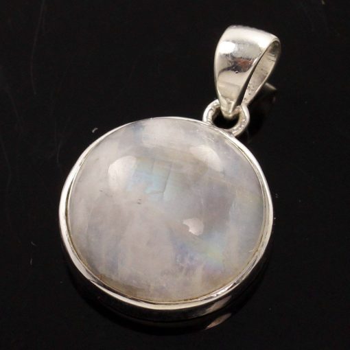 Sterling silver rainbow moonstone pendant