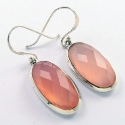 Pink chalcedony earrings