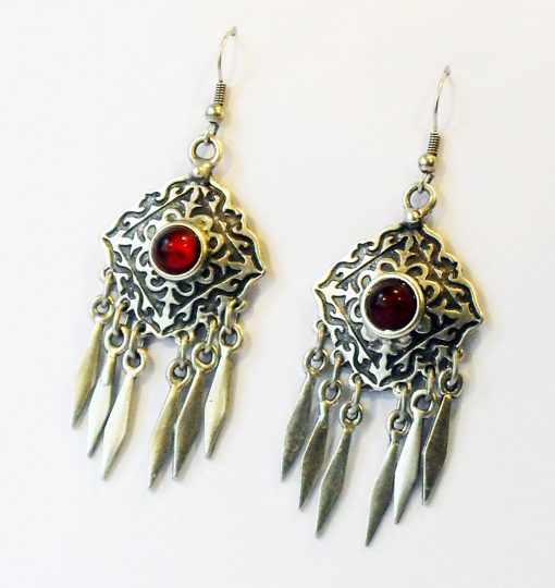 Wholesale red stone earrings
