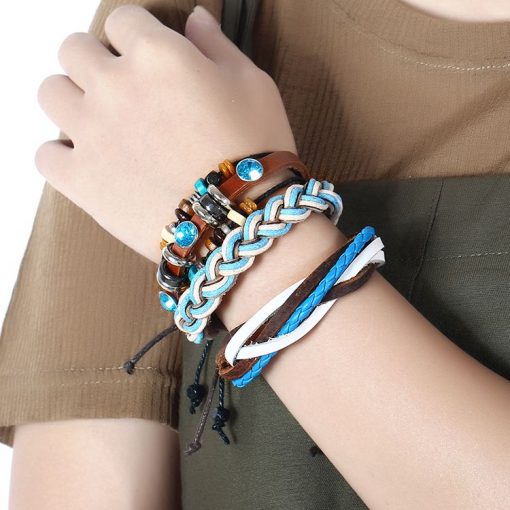 wholesale blue multi layer bracelet