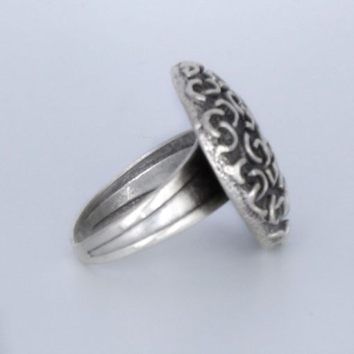 silver mushroom style ring