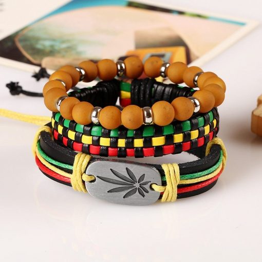 Wholesale reggae multi layer bracelet