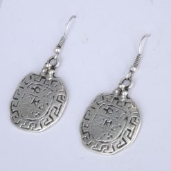 silver print earrings