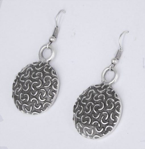 Turkish silver button earrings
