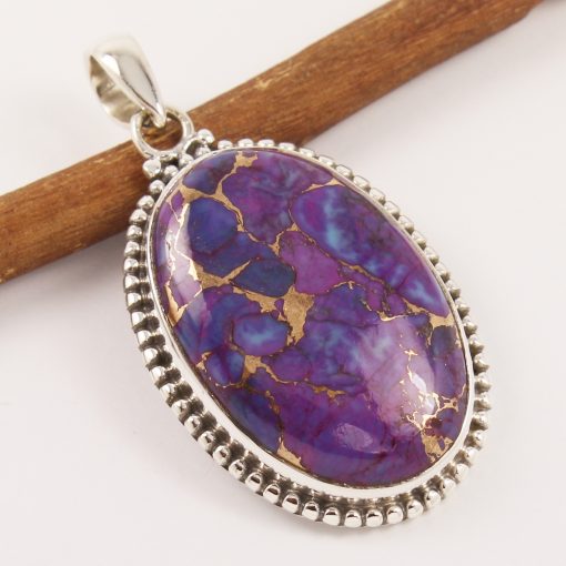 Purple copper turquoise pendant
