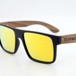 Orange lens bamboo sunglasses