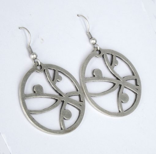 Silver pattern earrings