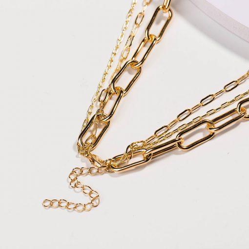 wholesale multi layer gold chain necklace