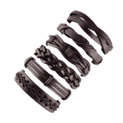 Leather multi layer bracelet