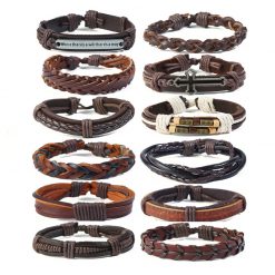 12 leather wholesale bracelets