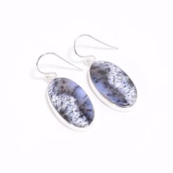 Natural dendrite opal earrings.