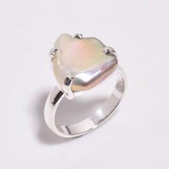 Natural baroque pearl size 7 ring.