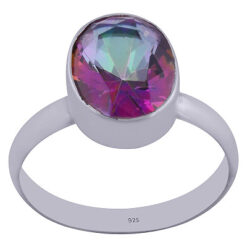 Cut mystic topaz ring