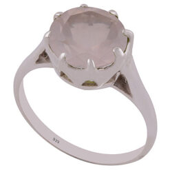 Rose quartz gemstone ring