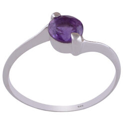 Amethyst round shaped ring