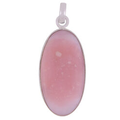 Pink oval 925 silver pendant