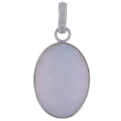 Cut fire opal silver pendant