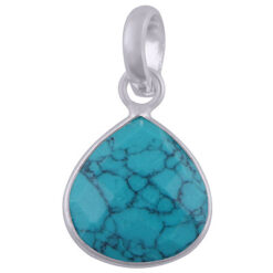 Turquoise bezel seated 925 silver pendant