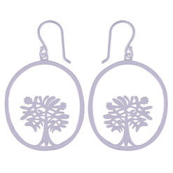 Tree cut 925 silver earrings