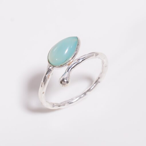 Chalcedony 925 sterling silver gemstone ring